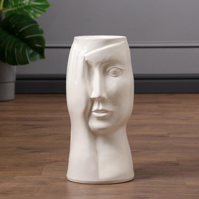 Ваза керамическая "Лицо", напольная, белая матовая, 42 см
Ваза керамическая "Лицо", напольная, белая матовая, 42 см