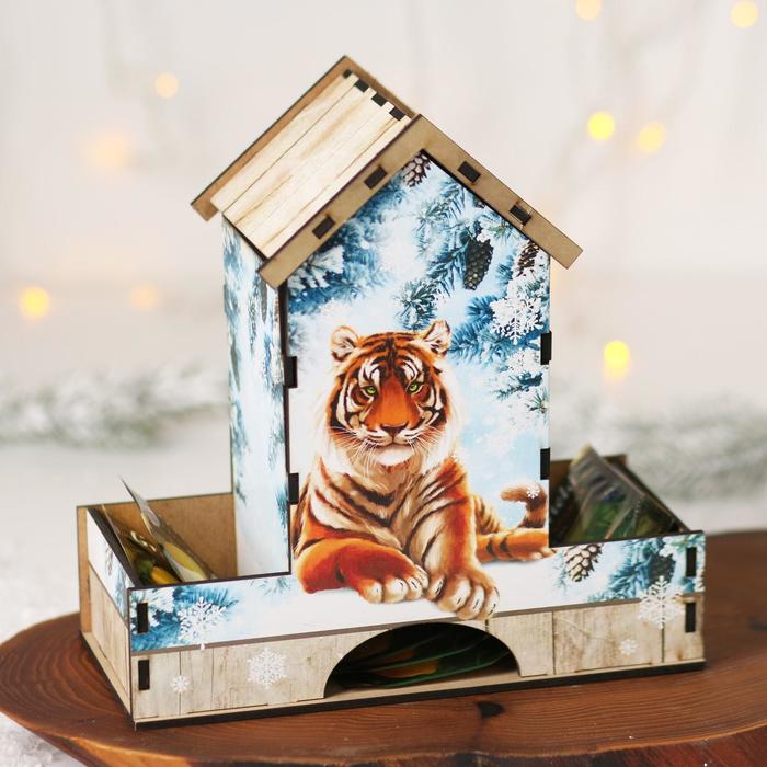 фото Органайзер для чая "реалистичный тигр", 20,9х19,3х8,2 см