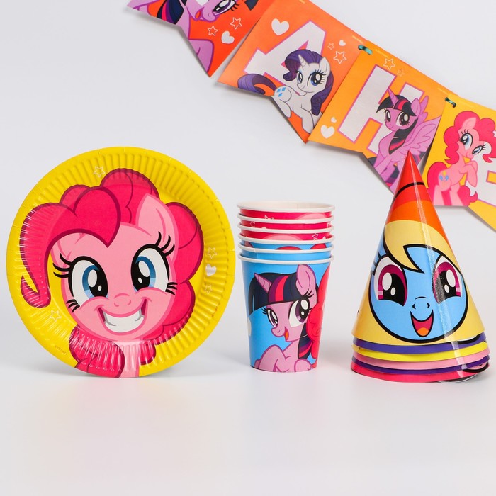 Набор бумажной посуды "С днем рождения!", My Little Pony, на 6 персон
Набор бумажной посуды "С днем рождения!", My Little Pony, на 6 персон