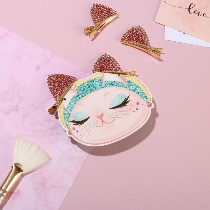 Заколки ушки для волос со стразами «Киса», пара
Заколки ушки для волос со стразами «Киса», пара