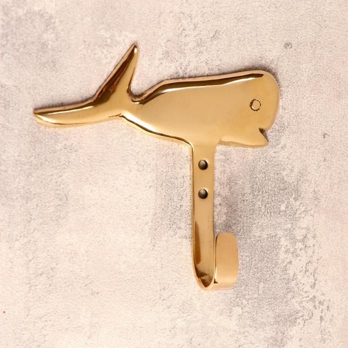 фото Крючок латунь "кит" 10х10х3 см