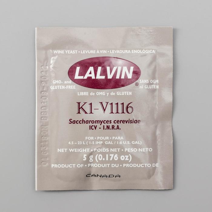 Дрожжи винные Lalvin К1-V1116, 5 г
Дрожжи винные Lalvin К1-V1116, 5 г