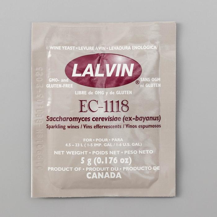 Дрожжи винные Lalvin ЕС-V1118, 5 г
Дрожжи винные Lalvin ЕС-V1118, 5 г