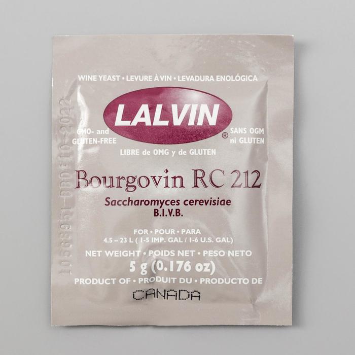 Дрожжи винные Lalvin Bourgovin RC212, 5 г
Дрожжи винные Lalvin Bourgovin RC212, 5 г