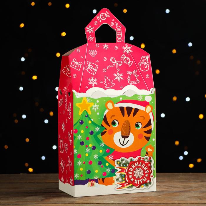 фото Подарочная коробка "тигр" замок с анимацией и игрой, 145х85х255 мм