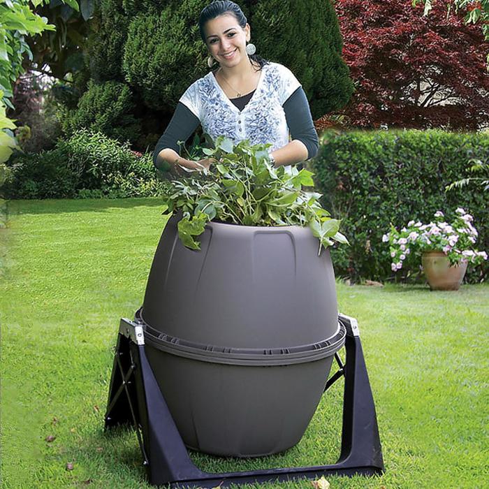 Компостер, 180 л, вращающийся, пластик, серый 
Компостер, 180 л, вращающийся, пластик, серый