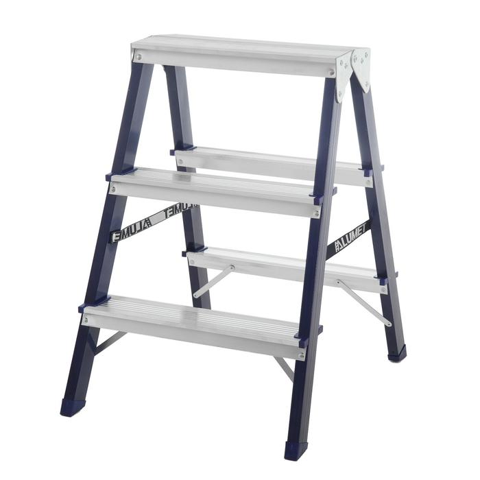 Стремянка "Алюмет", комбинированная, двухсторонняя, 3 ступени, 650 мм
Стремянка "Алюмет", комбинированная, двухсторонняя, 3 ступени, 650 мм