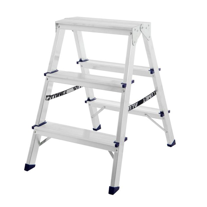 Стремянка "Алюмет", алюминиевая, двухсторонняя, 3 ступени, 650 мм
Стремянка "Алюмет", алюминиевая, двухсторонняя, 3 ступени, 650 мм