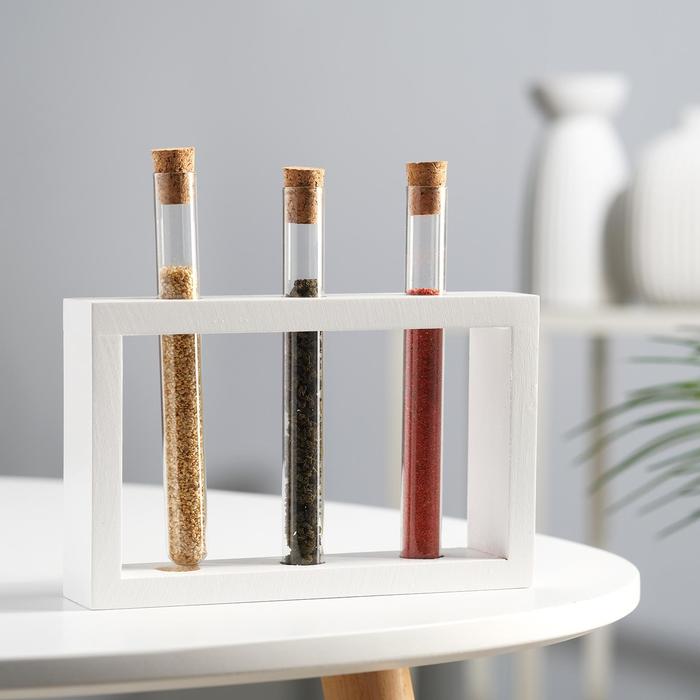 Деревянная подставка с пробирками (3 шт) 17,5х16,5х4 см белый
Деревянная подставка с пробирками (3 шт) 17,5х16,5х4 см белый