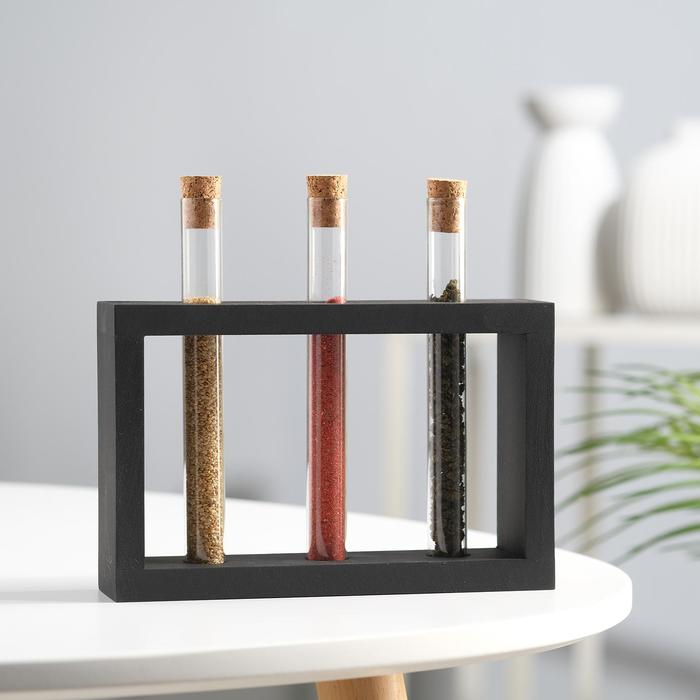 Деревянная подставка с пробирками (3 шт) 17,5х16,5х4 см черный
Деревянная подставка с пробирками (3 шт) 17,5х16,5х4 см черный
