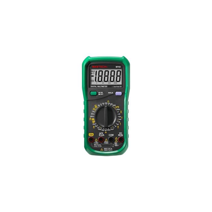 Мультиметр универсальный MASTECH MY65N, 1х9 В, режим прозвонка, диод-тест, двойная изоляция
Мультиметр универсальный MASTECH MY65N, 1х9 В, режим прозвонка, диод-тест, двойная изоляция