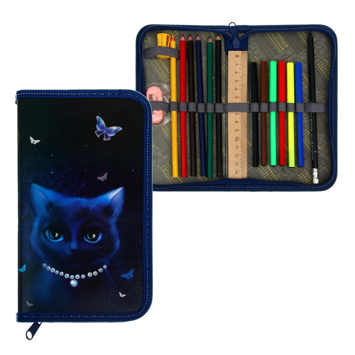 Пенал 1 секция Calligrata, 115 х 205 мм, с наполнением, 16 предметов, ламинированный картон, "Кошечка"
Пенал 1 секция Calligrata, 115 х 205 мм, с наполнением, 16 предметов, ламинированный картон, "Кошечка"