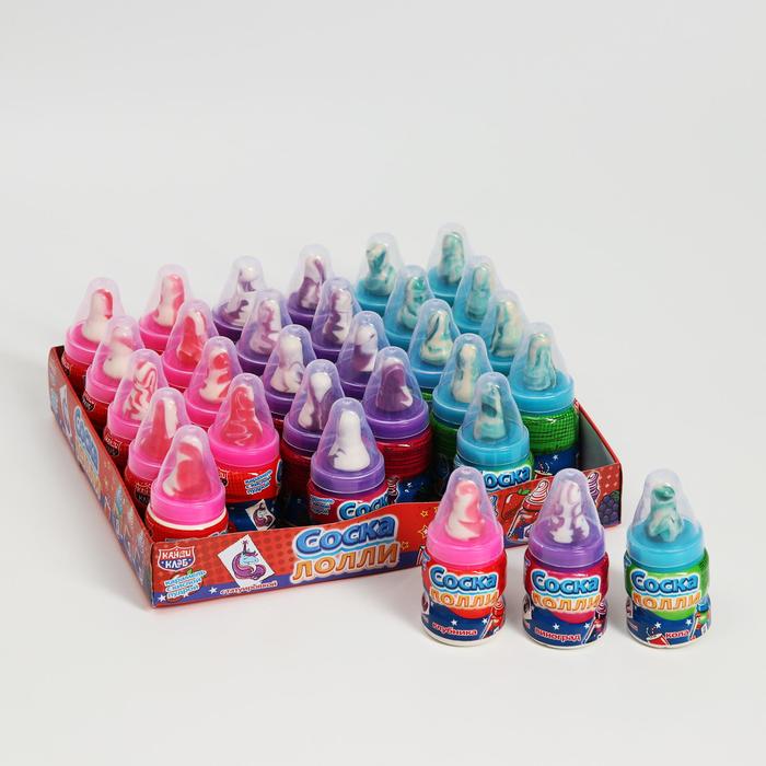 Карамель "Соска Лолли" с кислой пудрой, ассорти, 7+-2 г
Карамель "Соска Лолли" с кислой пудрой, ассорти, 7+-2 г