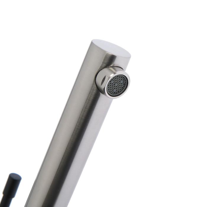 фото Смеситель для раковины accoona a91112а, 1-рычажный, латунь, картридж 35мм, h=25см, сатин