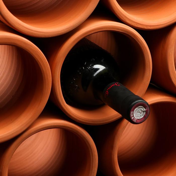 фото Подставка для вина из красной глины, гладкая, диаметр 13 см красная глина