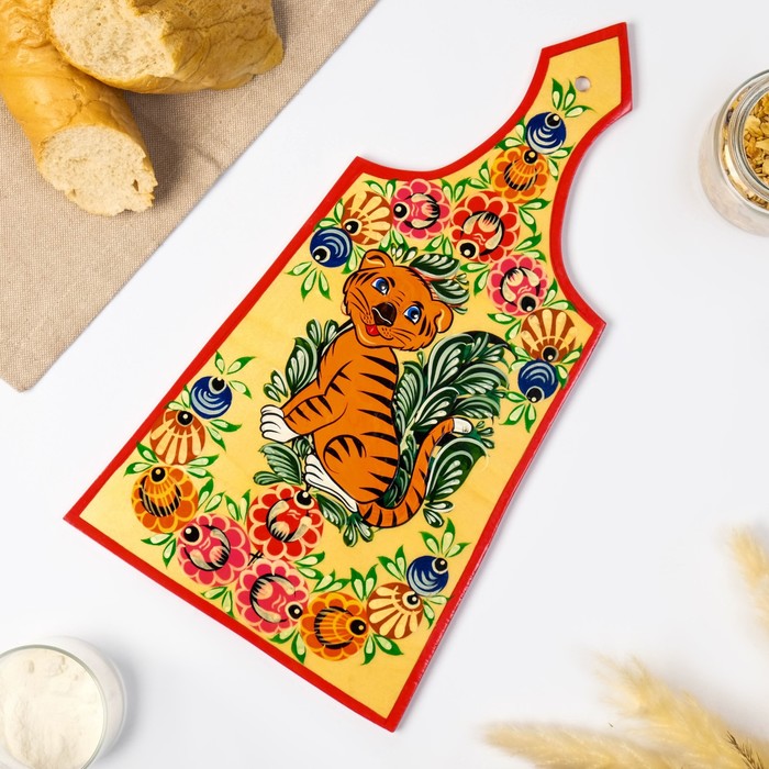 Доска разделочная "Тигрёнок", 35х19см, городецкая роспись, ручная работа, микс
Доска разделочная "Тигрёнок", 35х19см, городецкая роспись, ручная работа, микс