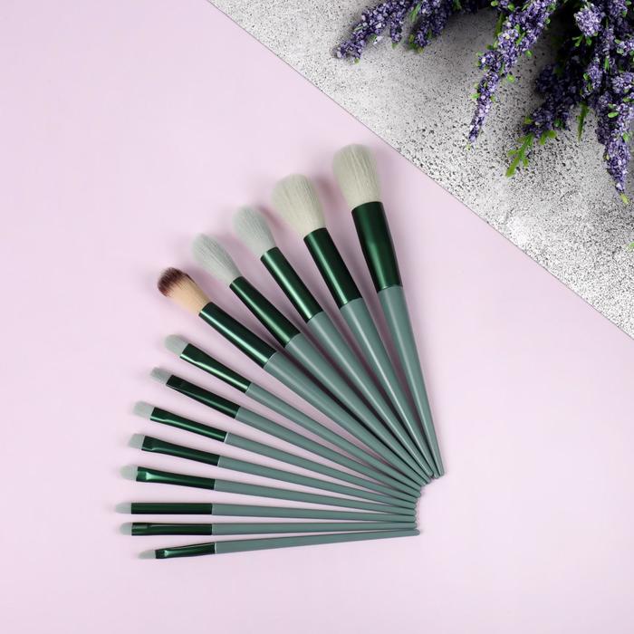 Набор кистей для макияжа «Helen», 13 предметов, футляр-мешочек, цвет зелёный
Набор кистей для макияжа «Helen», 13 предметов, футляр-мешочек, цвет зелёный