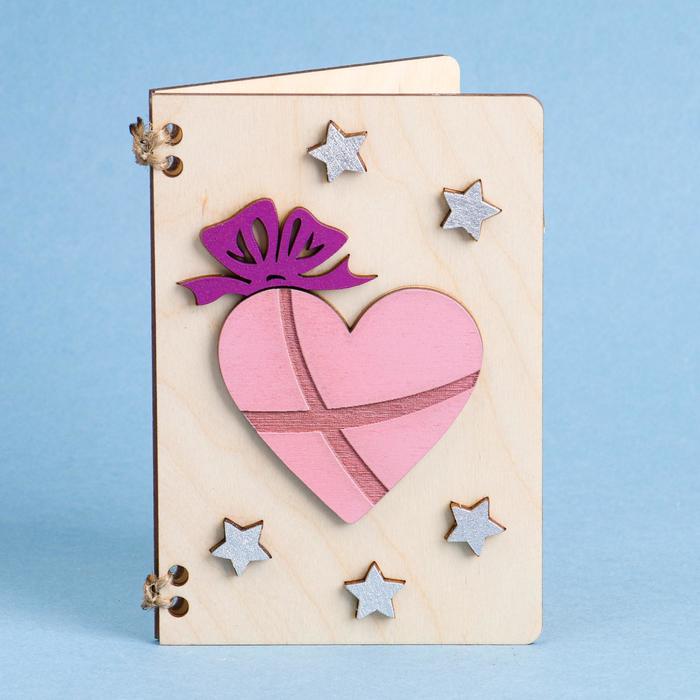 Деревянная открытка сердечко и звездочки
Деревянная открытка сердечко и звездочки