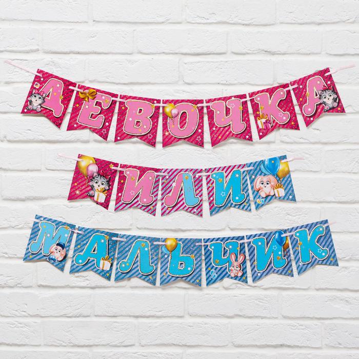 Гирлянда "Мальчик или девочка" коты, длина 240 см., плотность 250 гр/кв.м.
Гирлянда "Мальчик или девочка" коты, длина 240 см., плотность 250 гр/кв.м.