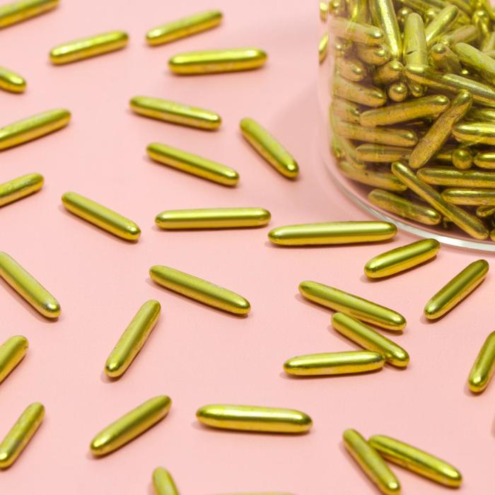 Кондитерская посыпка, палочки зеркальные, золото, 50 г
Кондитерская посыпка, палочки зеркальные, золото, 50 г