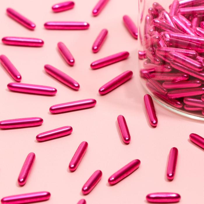 Кондитерская посыпка, палочки зеркальные, ярко-розовые, 50 г
Кондитерская посыпка, палочки зеркальные, ярко-розовые, 50 г