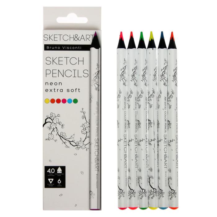 Карандаши 6 цветов SKETCH ART"Неоновые", утолщённые 
Карандаши 6 цветов SKETCH ART"Неоновые", утолщённые