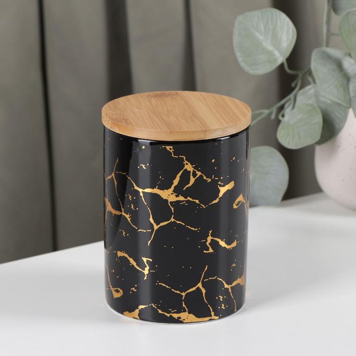 Банка для сыпучих продуктов Gold, 650 мл, цвет чёрный
Банка для сыпучих продуктов Gold, 650 мл, цвет чёрный