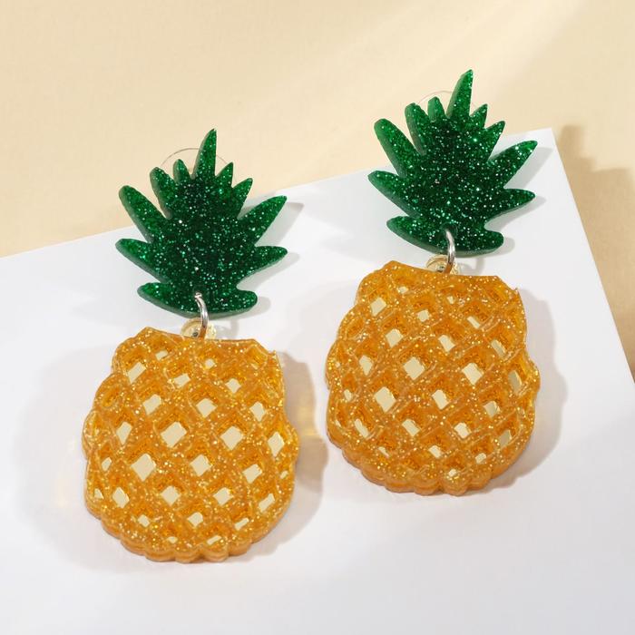 Серьги акрил "Ананасик" блёстки, цвет желто-зелёный
Серьги акрил "Ананасик" блёстки, цвет желто-зелёный