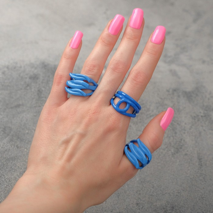 Набор 3 кольца "Магия" культ, цвет ярко-синий, безразмерные 
Набор 3 кольца "Магия" культ, цвет ярко-синий, безразмерные