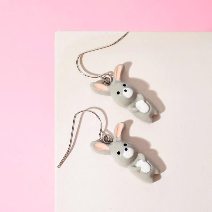 Серьги детские "Выбражулька" зайчишки, цвет серый в серебре
Серьги детские "Выбражулька" зайчишки, цвет серый в серебре