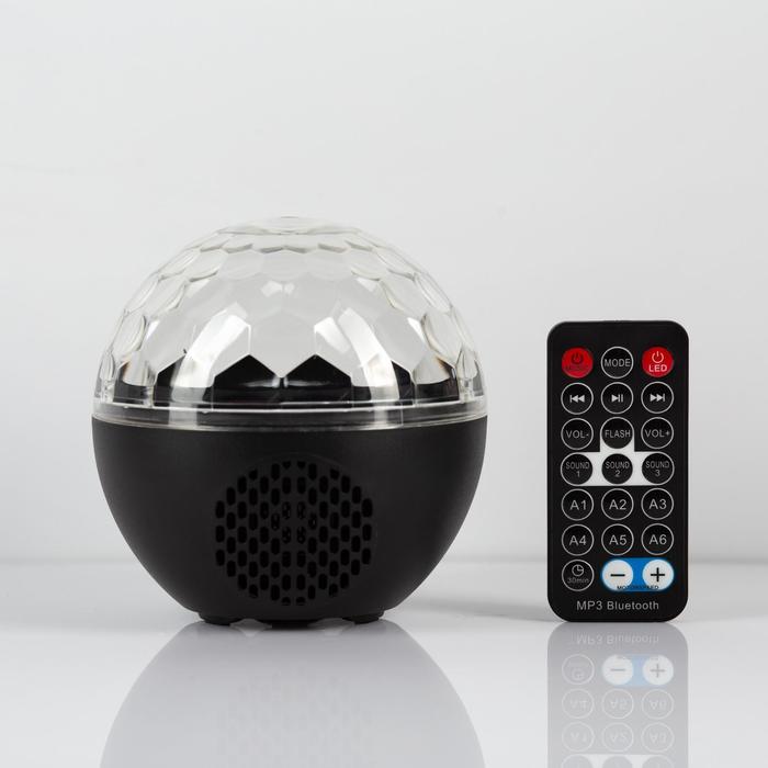 фото Световой прибор «сфера» 12 см, динамик, пульт ду, свечение rgb, 5 в luazon lighting