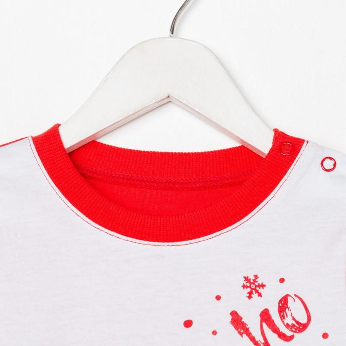 фото Лонгслив детский, цвет красный/белый, рост 86 см luneva