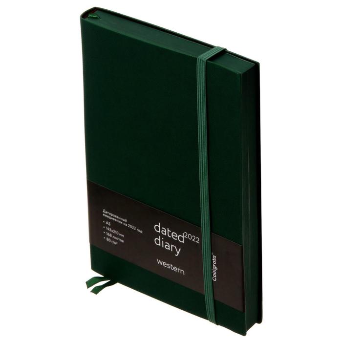 Ежедневник датированный 2022 год "Western" A5, 168 листов в линейку, кожзам, зелёный, зелёный срез, с резинкой, 2 ляссе, перфорированные уголки
Ежедневник датированный 2022 год "Western" A5, 168 листов в линейку, кожзам, зелёный, зелёный срез, с резинкой, 2 ляссе, перфорированные уголки