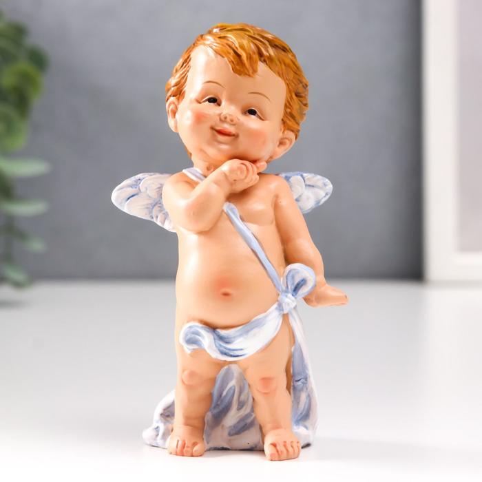 Сувенир полистоун "Ангелок-карапуз в голубой повязке, стоит" 11х5,5х4,1 см
Сувенир полистоун "Ангелок-карапуз в голубой повязке, стоит" 11х5,5х4,1 см
