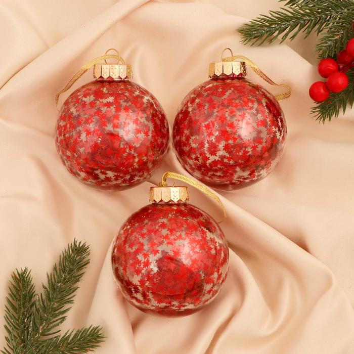 Набор шаров пластик d-8 см, 3 шт "Праздничное настроение листочки" красный
Набор шаров пластик d-8 см, 3 шт "Праздничное настроение листочки" красный