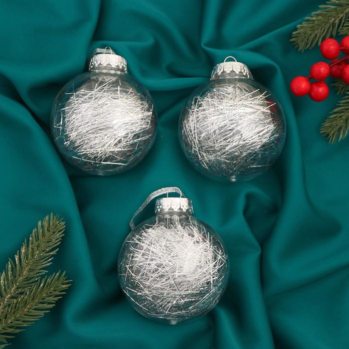 Набор шаров пластик d-8 см, 3 шт "Праздничное настроение полоски" серебро
Набор шаров пластик d-8 см, 3 шт "Праздничное настроение полоски" серебро