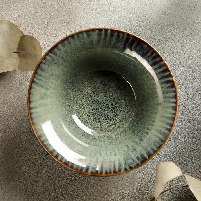 фото Миска керамическая «пайро», 120 мл, 12×4,5 см, цвет зелёный