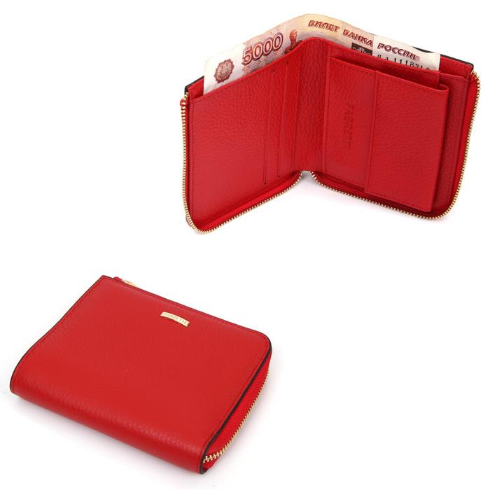 фото Кошелек на молнии fa006d fabretti н/к, цвет красный