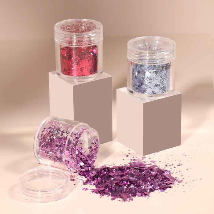 Блёстки для декора «Нежное сияние», крупные/мелкие, набор 3 баночки
Блёстки для декора «Нежное сияние», крупные/мелкие, набор 3 баночки