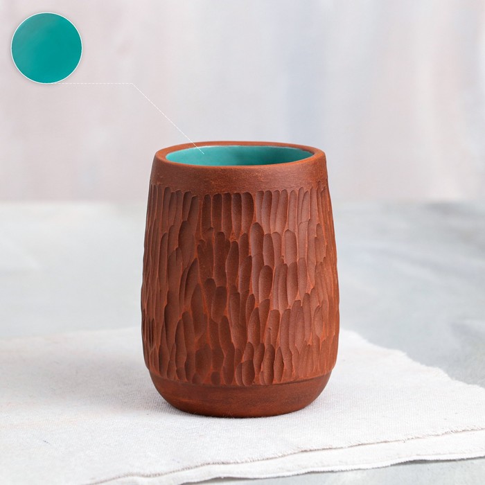 Стакан "Резной", бирюзовый, красная глина, 0.4 л 
Стакан "Резной", бирюзовый, красная глина, 0.4 л