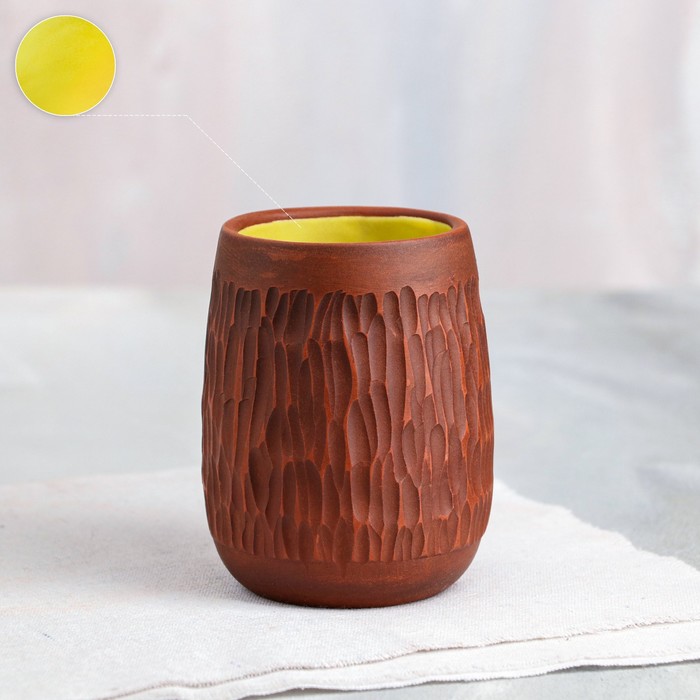 Стакан "Резной", жёлтый, красная глина, 0.4 л
Стакан "Резной", жёлтый, красная глина, 0.4 л