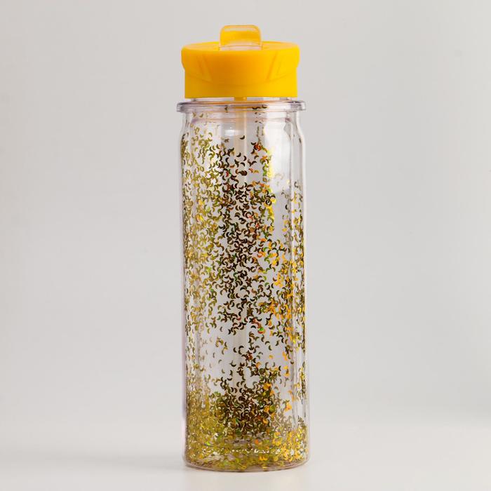 Бутылка для воды 500 мл, с соской, блестки, 24х10 см, желтая
Бутылка для воды 500 мл, с соской, блестки, 24х10 см, желтая