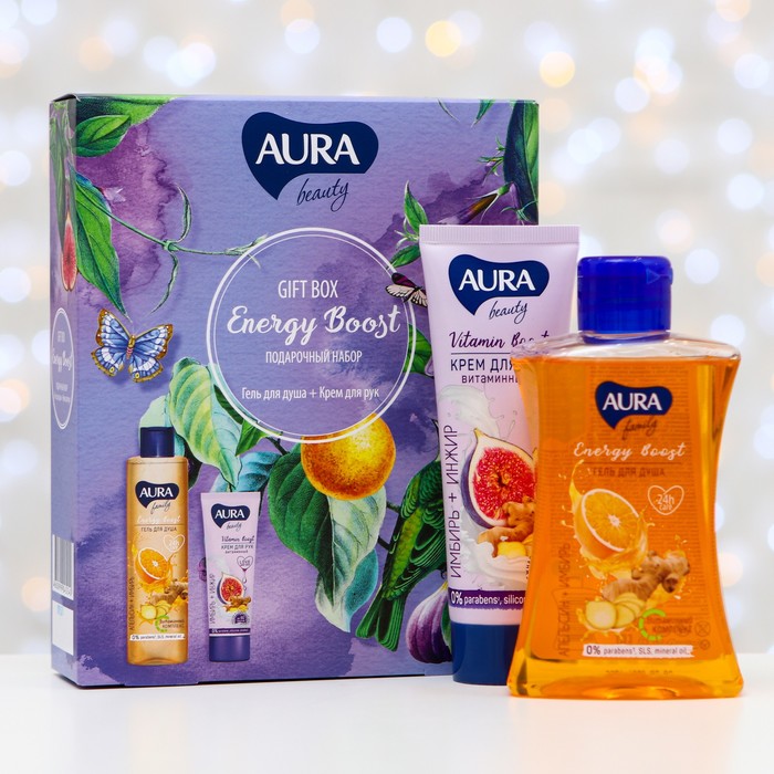 Подарочный набор Aura Beauty: гель для душа, апельсин и имбирь, 250 мл + крем для рук, 75 мл
Подарочный набор Aura Beauty: гель для душа, апельсин и имбирь, 250 мл + крем для рук, 75 мл