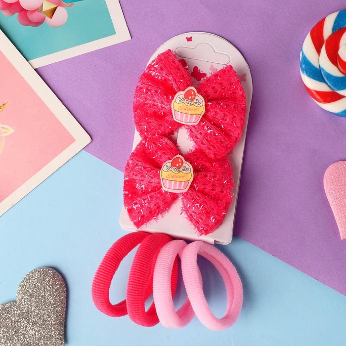 Набор для волос "Деви" (4 резинки, 2 зажима) кружево пироженки, 5,5х4,5 см, розовый
Набор для волос "Деви" (4 резинки, 2 зажима) кружево пироженки, 5,5х4,5 см, розовый