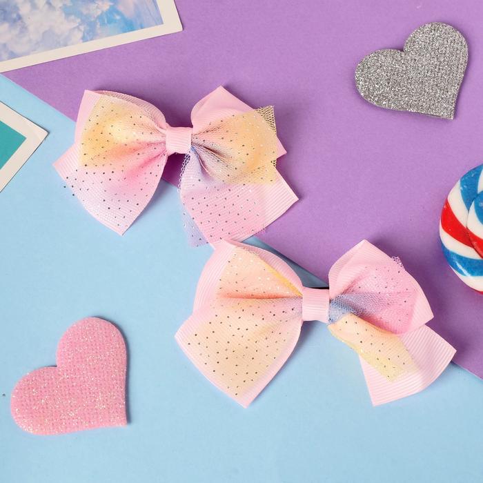 Зажим для волос "Бантик Вивиан" (набор 2 шт) блеск градиент, 4,5 см, розовый
Зажим для волос "Бантик Вивиан" (набор 2 шт) блеск градиент, 4,5 см, розовый