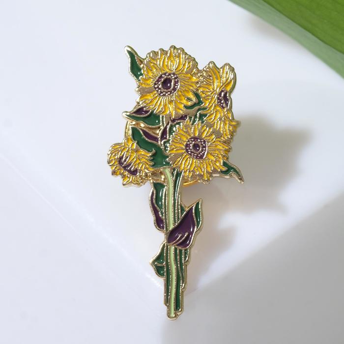 Значок "Цветы" подсолнухи, цвет жёлто-зелёный
Значок "Цветы" подсолнухи, цвет жёлто-зелёный