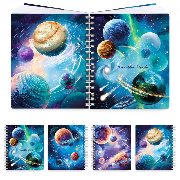 Тетрадь А5, 100 листов, с двойным блоком в клетку/линейку, на гребне «Галактика», обложка ПВХ, блок 65 г/м²
Тетрадь А5, 100 листов, с двойным блоком в клетку/линейку, на гребне «Галактика», обложка ПВХ, блок 65 г/м²