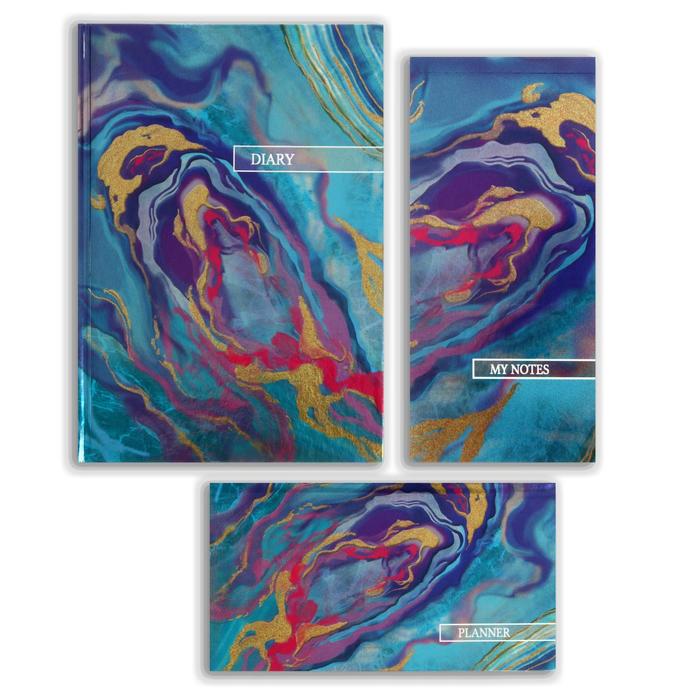 Подарочный набор "Космос" (ежедневник, планнинг, шопинг-лист), глянцевая ламинация, печать по фольге