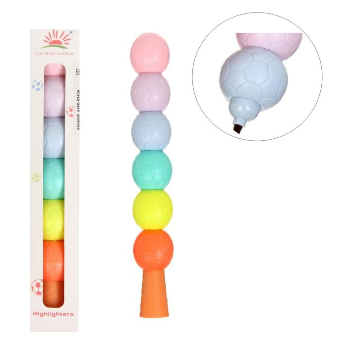 Набор маркеров-текстовыделителей фигурных скошенных "Мячики - пастель", 6 цветов, 5 мм
Набор маркеров-текстовыделителей фигурных скошенных "Мячики - пастель", 6 цветов, 5 мм