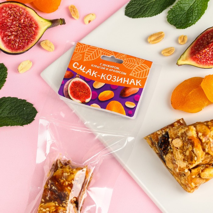 Крокан с инжиром, курагой и арахисом «Смак-козинак», 105 г.
Крокан с инжиром, курагой и арахисом «Смак-козинак», 105 г.